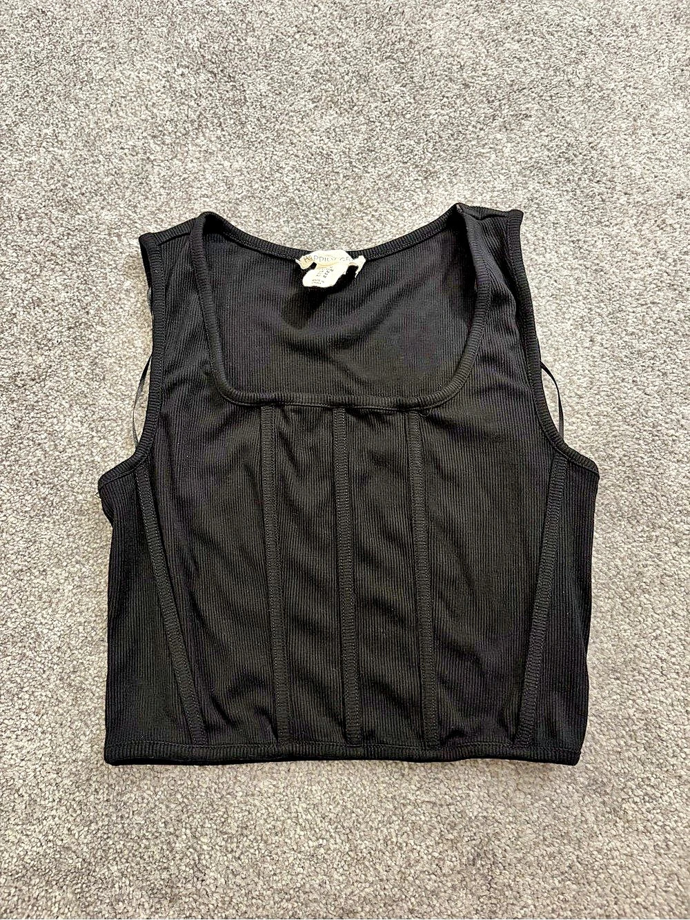 Happily grey Black Ribbed Tank Top Size Medium